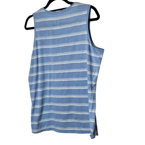 Patagonia Womens Striped Organic Cotton & Recycled Polyester Tank Top Blue/White - Picture 2 of 10